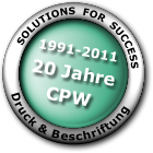 20 Jahre CPW Folienaufkleber Sicherheitsaufkleber und Inventaraufkleber
