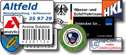 Firmen- und Produktaufkleber
